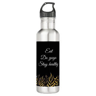 Flasche mit Aquarell-Blume Edelstahlflasche