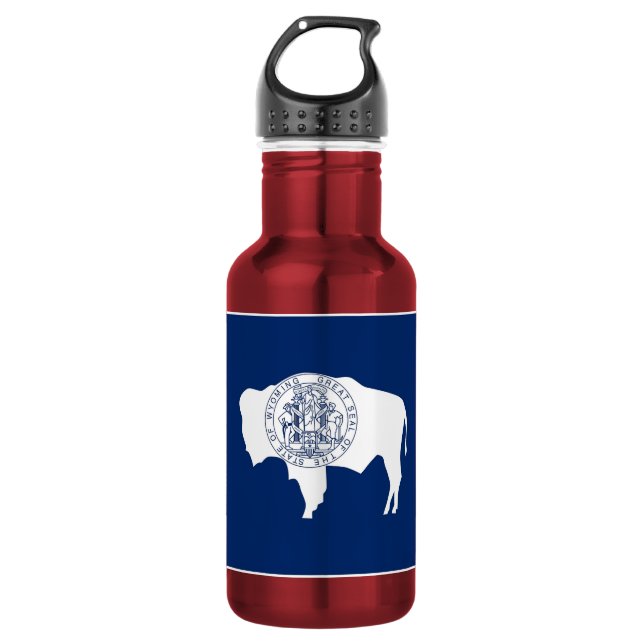 Flasche mit der Flaggenfreigabe des "Wyoming State Trinkflasche (Vorderseite)