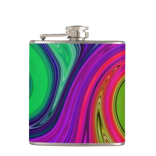 Flasche mit Farbschlauch Flachmann (Vorderseite)