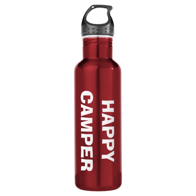 Flasche mit glattem CAMPER für Camping und RVing Edelstahlflasche (Vorderseite)