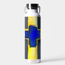 Flasche mit Gold und Cyber-Wasserfarbe