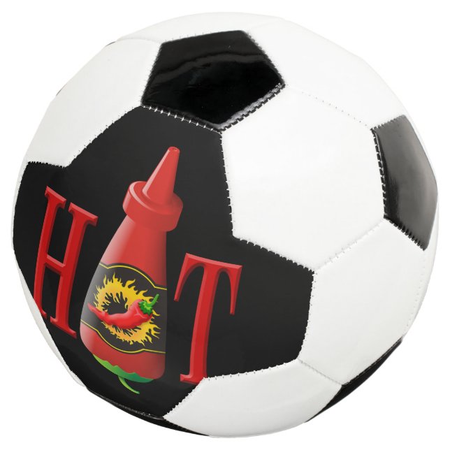 Flasche mit heißer Soße Fußball (Dreiviertel)