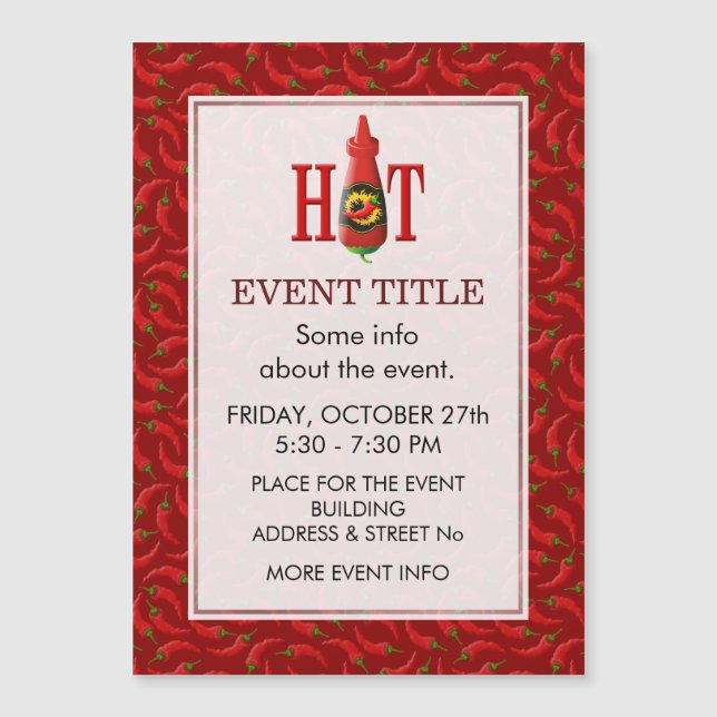 Flasche mit heißer Soße Magnetkarte (Vorderseite)