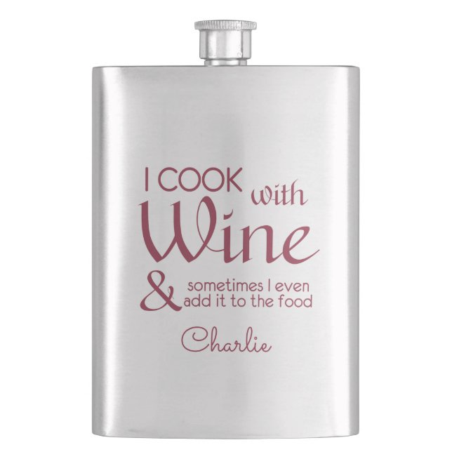 Flasche mit individuelle Name zu Weinangebot Flachmann (Vorderseite)