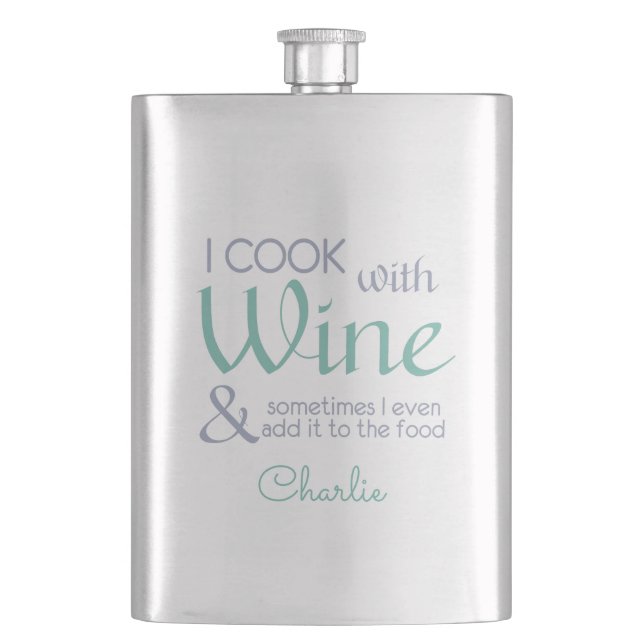 Flasche mit individuelle Name zu Weinangebot Flachmann (Vorderseite)