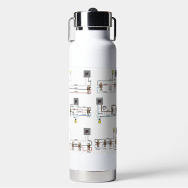 Flasche mit isoliertem Wasser mit Verkabelungsdiag