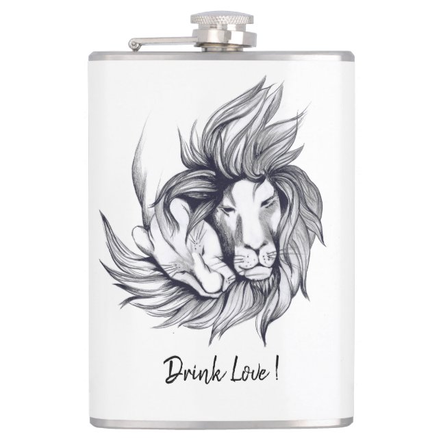 Flasche mit Liebe trinken Flachmann (Vorderseite)