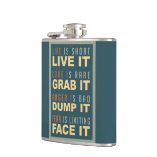 Flasche mit motivierend Lebensberatungen Flachmann