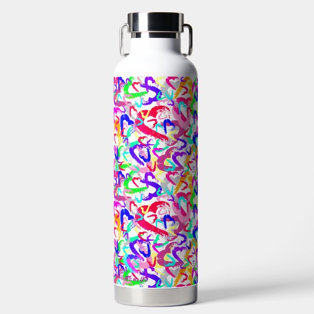 Flasche mit multiversen Herzklopfen (Vorderseite)