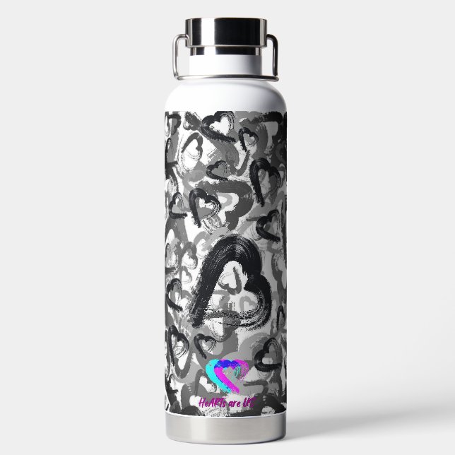 Flasche mit multiversen Herzklopfen (Rückseite)