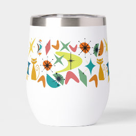 Flasche mit Retro-Muster Mitte des Jahrhunderts