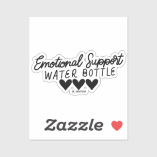 Flasche mit schwarzer emotionaler Unterstützung Aufkleber
