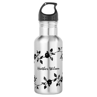 Flasche mit schwarzgotischem Flair mit Name Edelstahlflasche