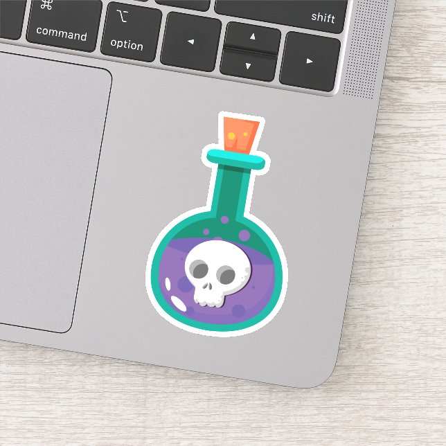 Flasche mit Skull Die Sticker Decal schneiden (Detail)