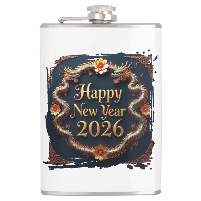 Flasche mit Vinylfolie umhüllt Flachmann (Vorderseite)