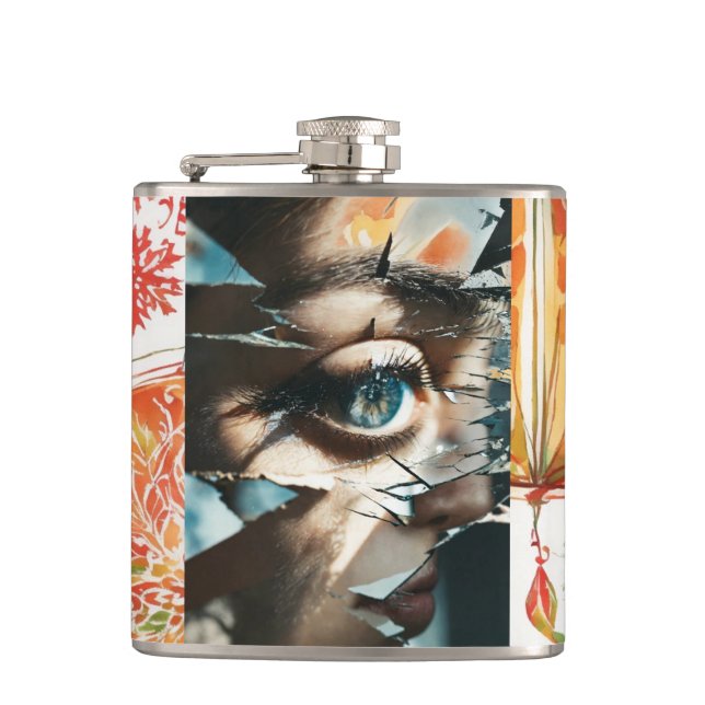 Flasche mit Vinylummantelung Flachmann (Vorderseite)