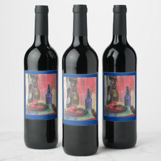 Flasche mit Wein noch Lebensdauer-Etikett Weinetikett