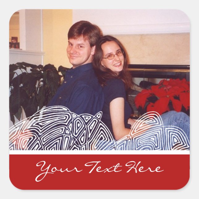 Flasche Quadratischer Aufkleber (Vorderseite)