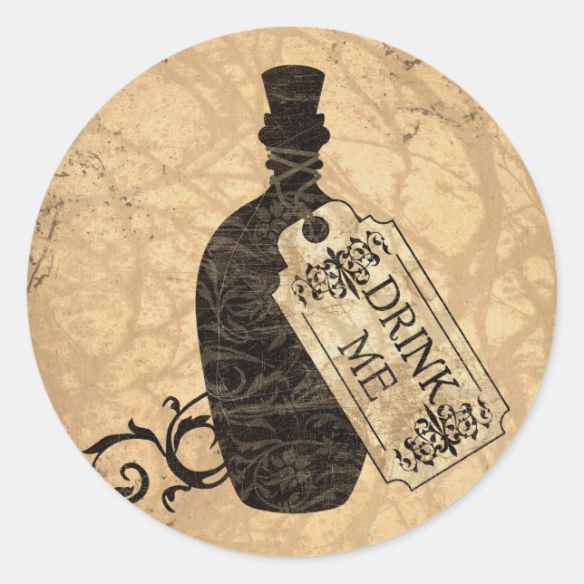 Flasche trinken runder aufkleber (Vorderseite)