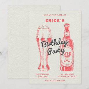 Flasche und Party Einladung