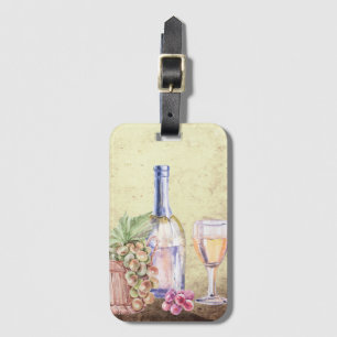 Flasche Wein, Weintrauben Weinkeller Gepäckanhänger
