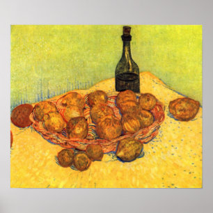 Flasche, Zitronen und Orangen von van Gogh Poster
