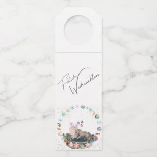 Flaschen Anhänger , Weihnachtsbild mit Pferd