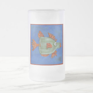 Flaschen-Fische Mattglas Bierglas