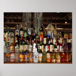 Flaschen mit Alkoholplakat Poster
