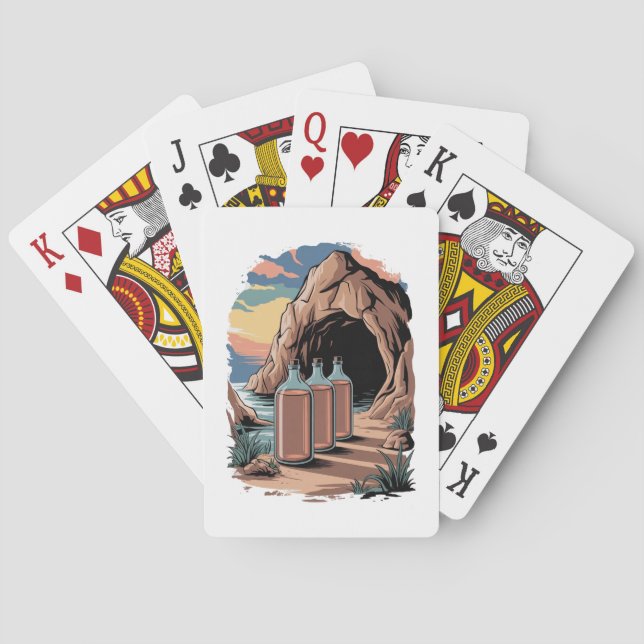 Flaschen nahe einem Höhleneingang  Spielkarten (Rückseite)