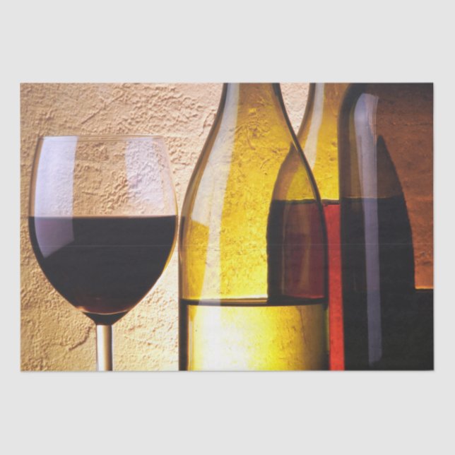 Flaschen Rot und Weiß Glas Roter Wein Seidenpapier (Vorderseite)