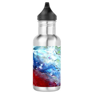 Flaschen-Sammlung - abstraktes Rot, Weiß und Blau Edelstahlflasche