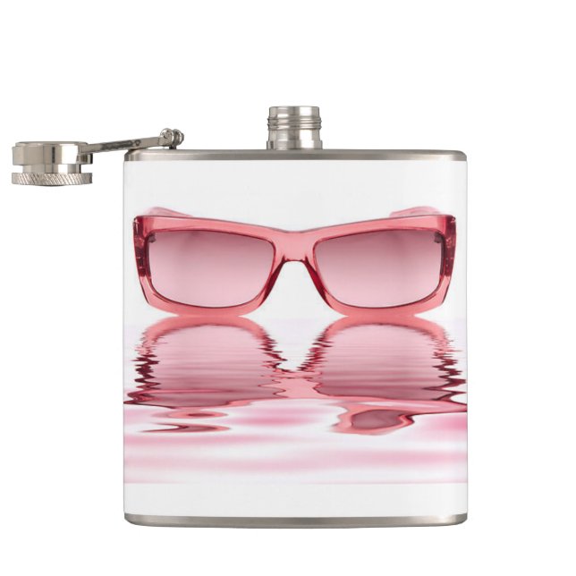Flaschen-Spaß-trinkende Flasche mit Rose farbigen Flachmann (Geöffnet)