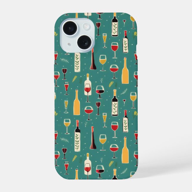 Flaschen und Glasmuster iPhone 15 Hülle (Rückseite)