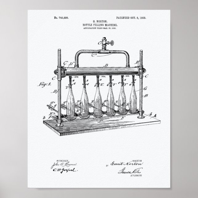 Flaschenabfüllmaschine 1903 Weißbuch zum Thema "Pa Poster (Vorne)