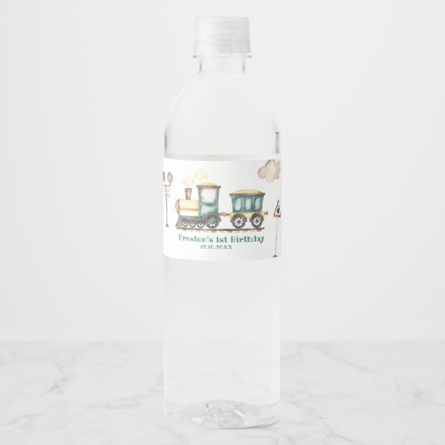 Flaschenetikett 2. Geburtstag Wasserflasche (Vorderseite)