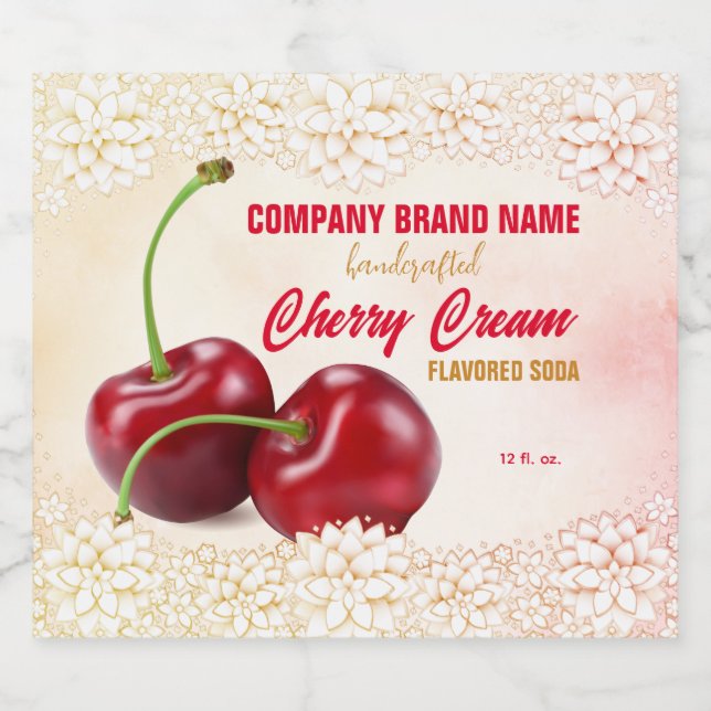 Flaschenetikett Cherry Fruchtbeere Bierflaschenetikett (Einzelnes Label)