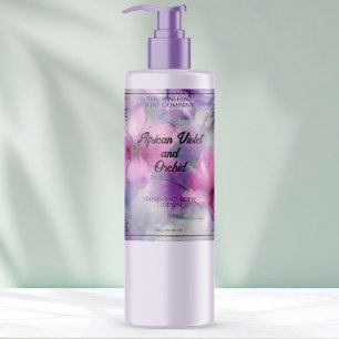 Flaschenetikett für Rosa und Lila-Blumen