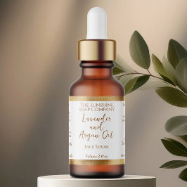 Flaschenetikett für weiße und goldene Kosmetik Adressaufkleber