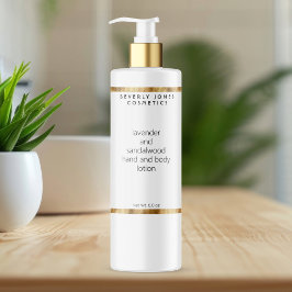 Flaschenetikett für weiße und goldene Kosmetikprod