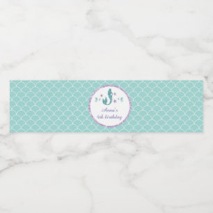 Flaschenetikett Mermaid Lila Aquamariner Geburtsta