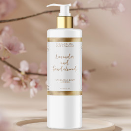 Flaschenetikett mit weißer Goldfolie