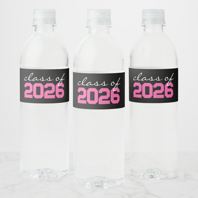 Flaschenetiketten mit heißem Rosa und schwarzem Ab (Flaschen)