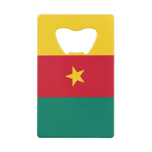 Flaschenkopfflagge aus Edelstahl, Kamerun Geldbeutel Flaschenöffner