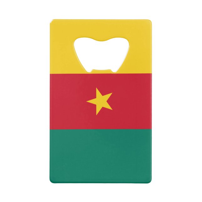 Flaschenkopfflagge aus Edelstahl, Kamerun Geldbeutel Flaschenöffner (Vorderseite)