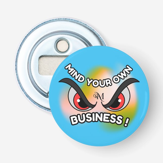 Flaschenöffner : Achten Sie auf Ihre eigene (blau) (Vorderseite)