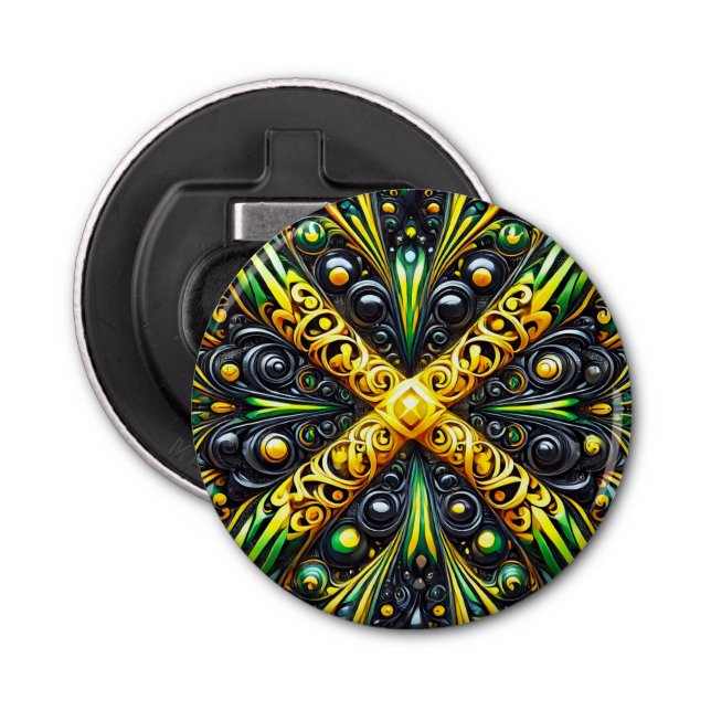 Flaschenöffner mit jamaikanischer Farbgestaltung (Vorderseite)