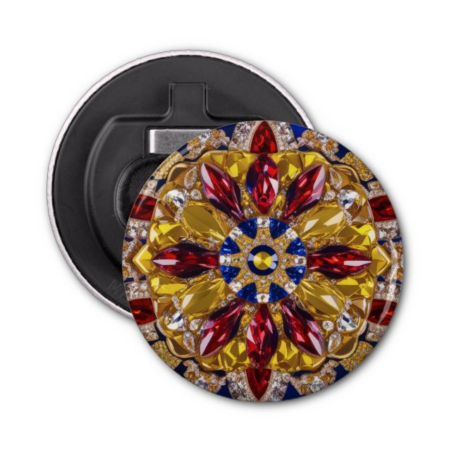 Flaschenöffner mit kolumbianischer Farbgestaltung (Vorderseite)