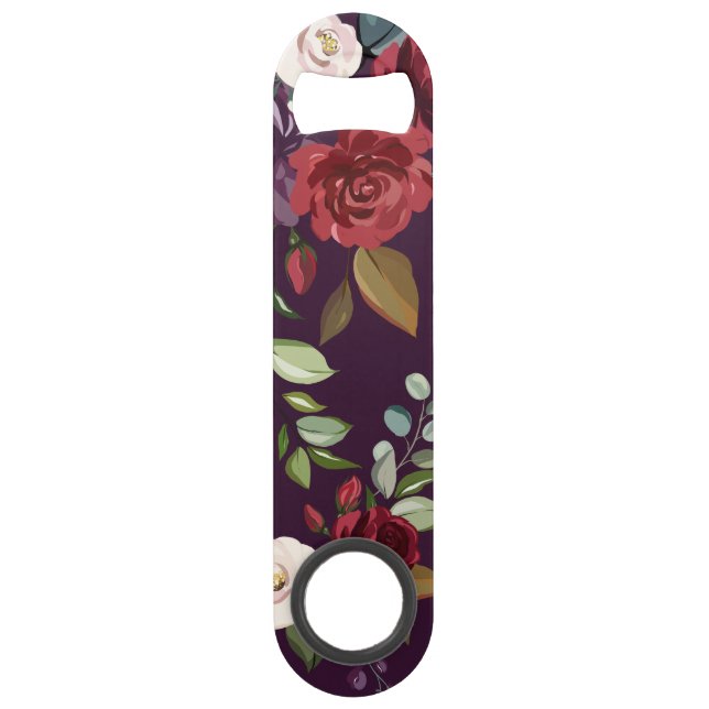 Flaschenöffner Pum Lila Rose Goldenes Flo (Vorderseite)