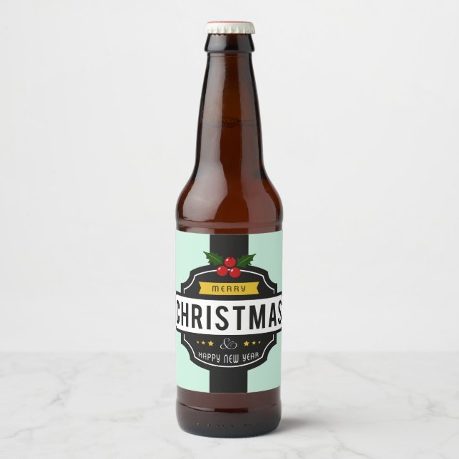 Flaschenschilder für Weihnachtswünsche Bierflaschenetikett (Vorderseite)